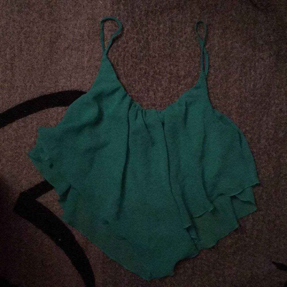 Teal ruffle Wet seal crop